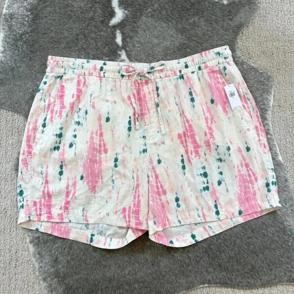 NWT Old Navy Tie Dye Linen Blend Shorts - Picture 5 of 11